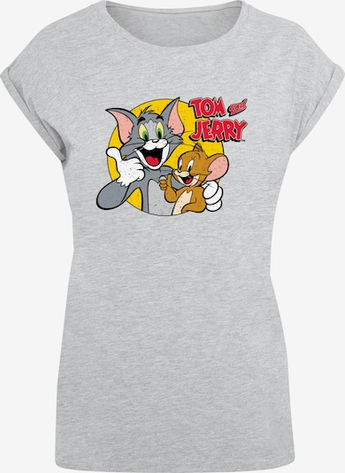 ABSOLUTE CULT T-shirt 'Tom And Jerry - Thumbs up' en jaune / gris chiné / rouge / blanc cassé, Vue avec produit