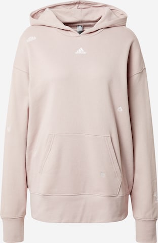 ADIDAS SPORTSWEAR - Sweatshirt de desporto 'Relaxed With Healing Crystals-Inspired Graphics' em bege: frente