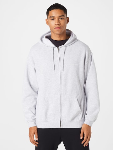 BDG Urban Outfitters Zip-Up Hoodie in Grey: front