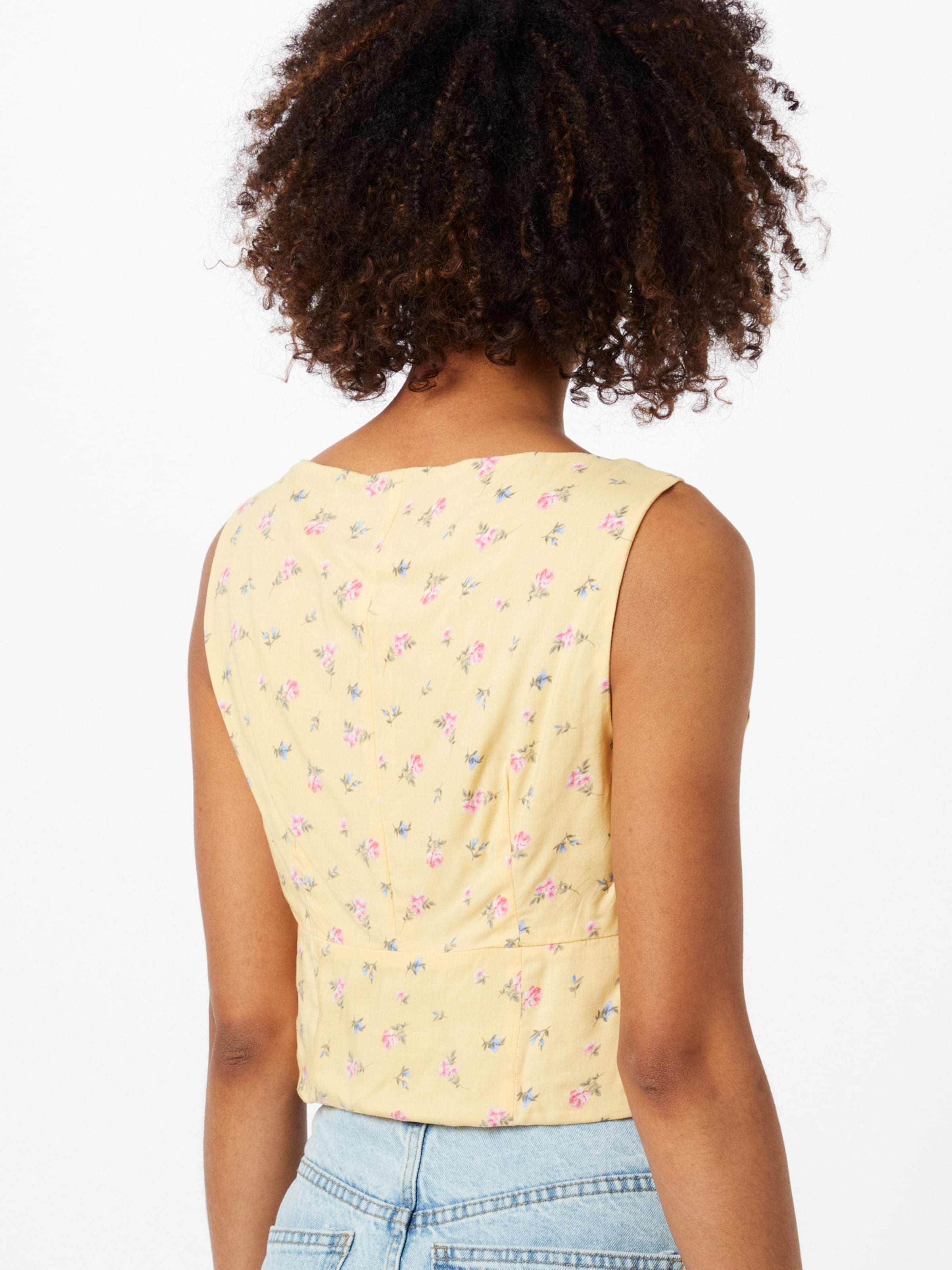 yellow floral bardot top