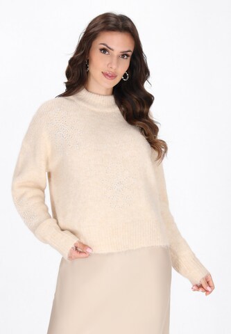 faina - Pullover em bege: frente