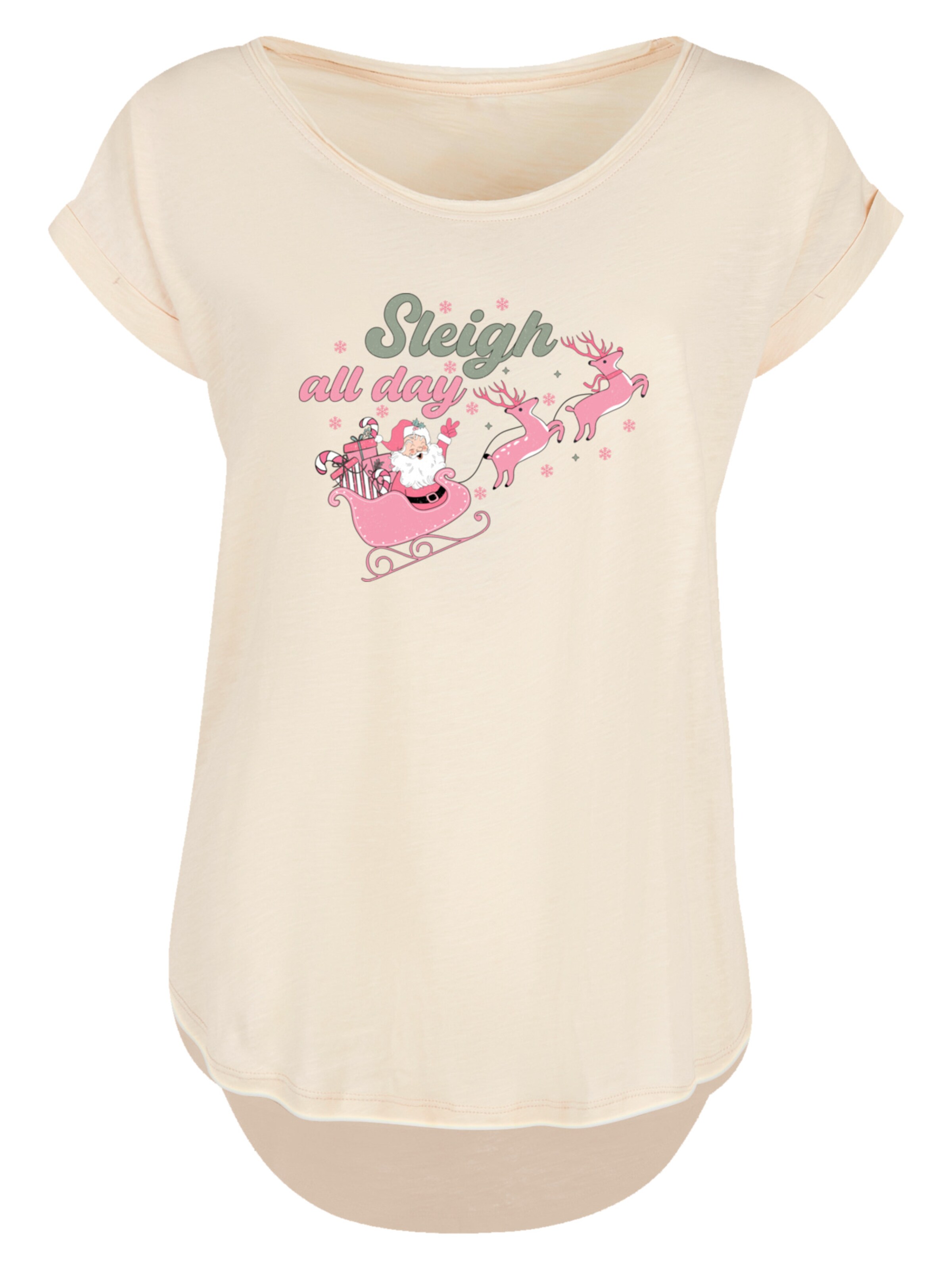 F4NT4STIC Shirt 'Christmas Sleigh all day' in grün / rosa / schwarz / weiß, Produktansicht
