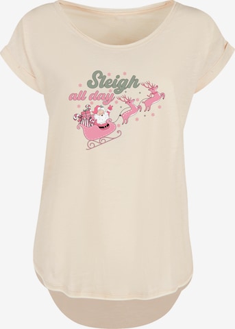 T-shirt 'Christmas Sleigh all day' F4NT4STIC en rose : devant