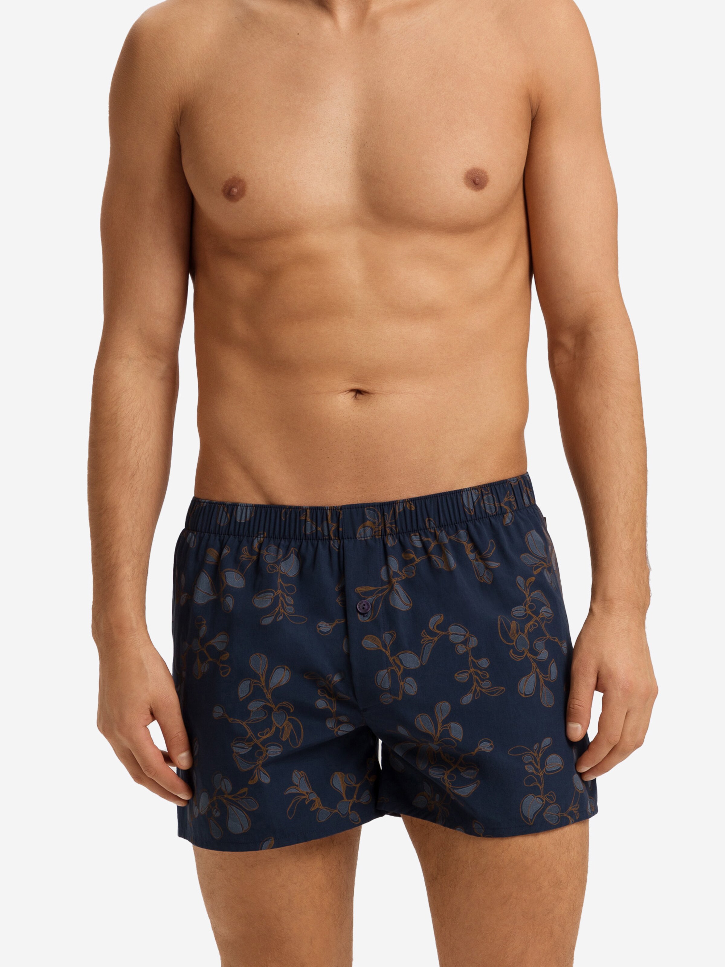 Hanro - Boxers ' Fancy Woven ' em azul: frente