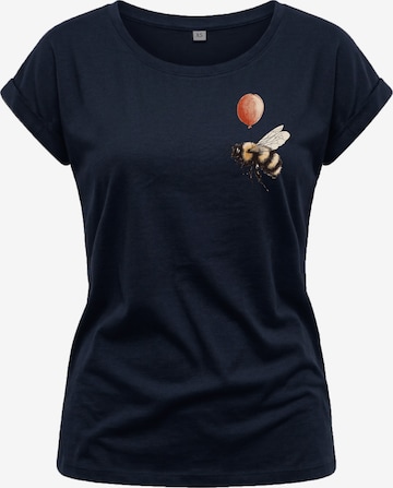 MAKAYA Shirt 'Flughilfe' in Blau: Vorderseite