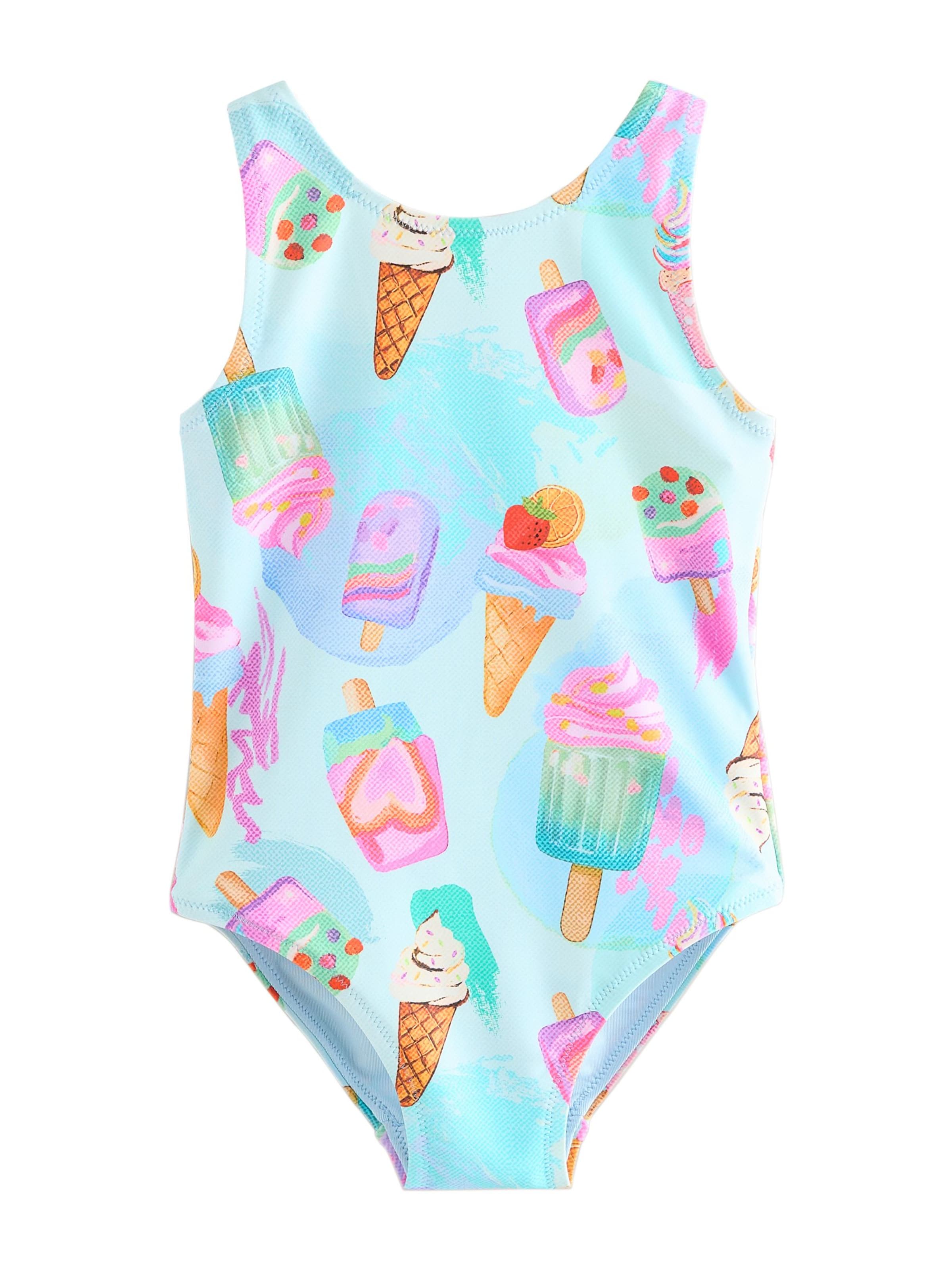 Next Badeanzug in hellblau / hellgrün / hellpink, Produktansicht