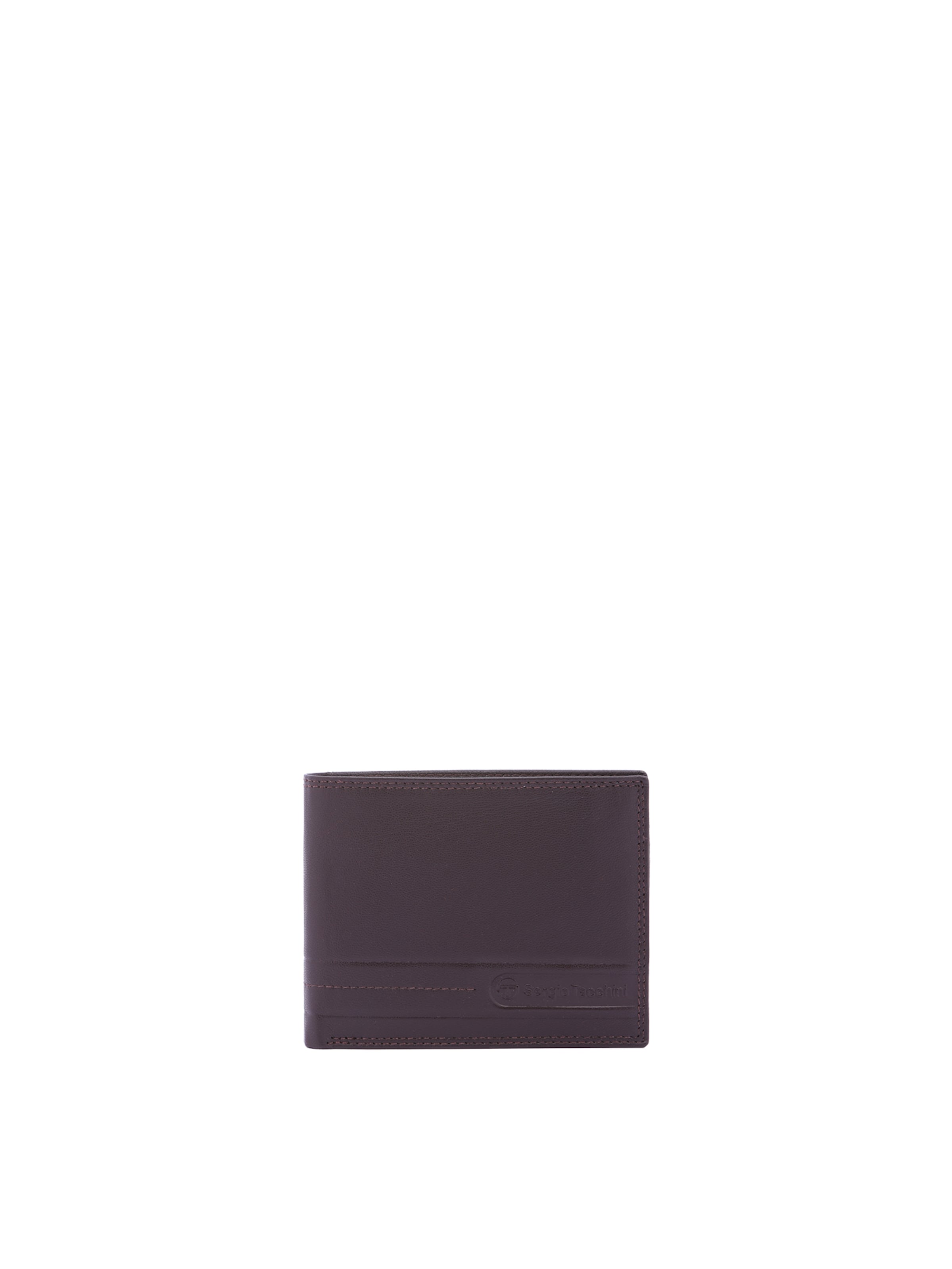 Portamonete 'Portafoglio Uomo Vera Pelle Sergio Tacchini Compatto 10x12,5 cm' di Sergio Tacchini in marrone: frontale