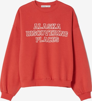 Bershka Sweatshirt in Rood: voorkant