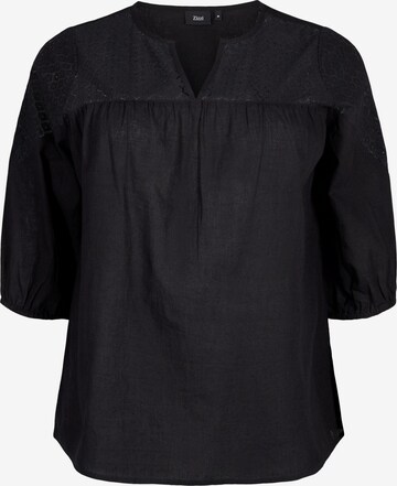 Camicia da donna 'VFELEX' di Zizzi in nero: frontale