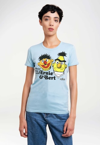 LOGOSHIRT Shirt 'Ernie und Bert' in Blauw: voorkant