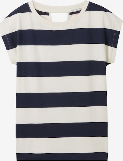 TOM TAILOR T-Shirt en bleu marine / blanc naturel, Vue avec produit