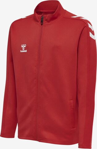Hummel Athletic Zip-Up Hoodie 'Core Xk Poly' in Red