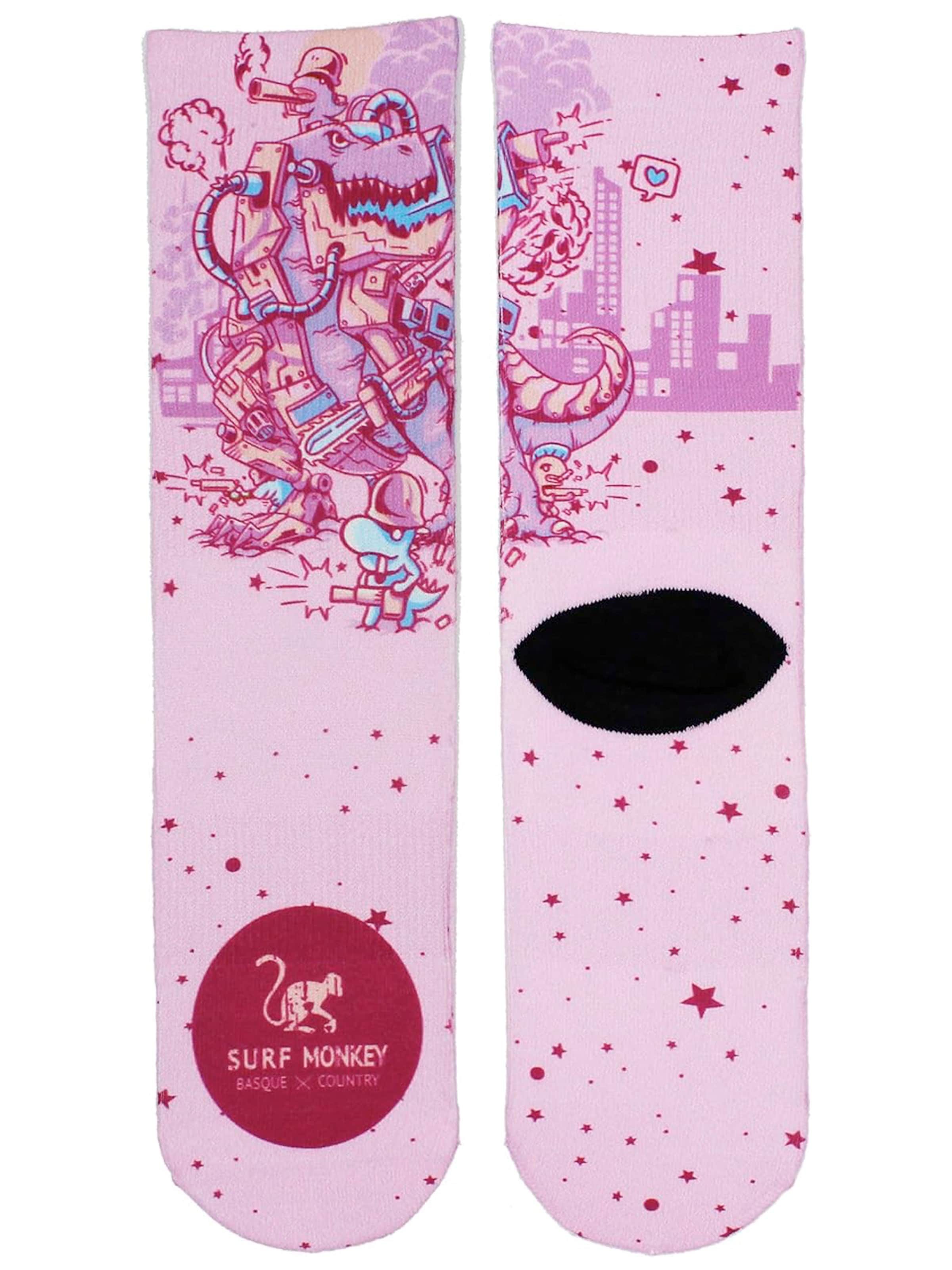 Surf Monkey - Calcetines deportivos en rosa