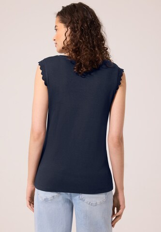 Street One Studio Top mit V-Neck und Rüschen in Blau