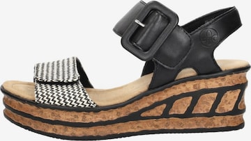 Sandales 'Sandalen Plat' Rieker en noir : devant