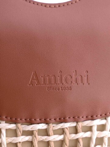 Amichi - Bolso de mano 'Bolso de mano para mujer Nacre de fibras naturales con cremallera' en beige
