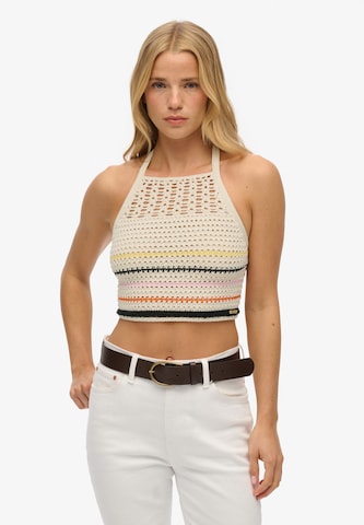 Tops en tricot Superdry en beige : devant