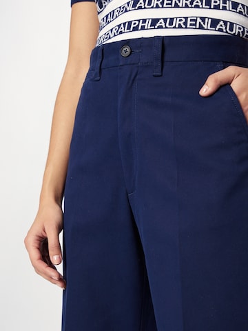 Wide leg Pantaloni con piega frontale di Polo Ralph Lauren in blu