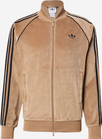 ADIDAS ORIGINALS Кофта на молнии в Коричневый: спереди