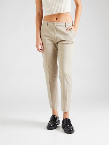 Coupe slim Pantalon à plis Sisley en beige : devant