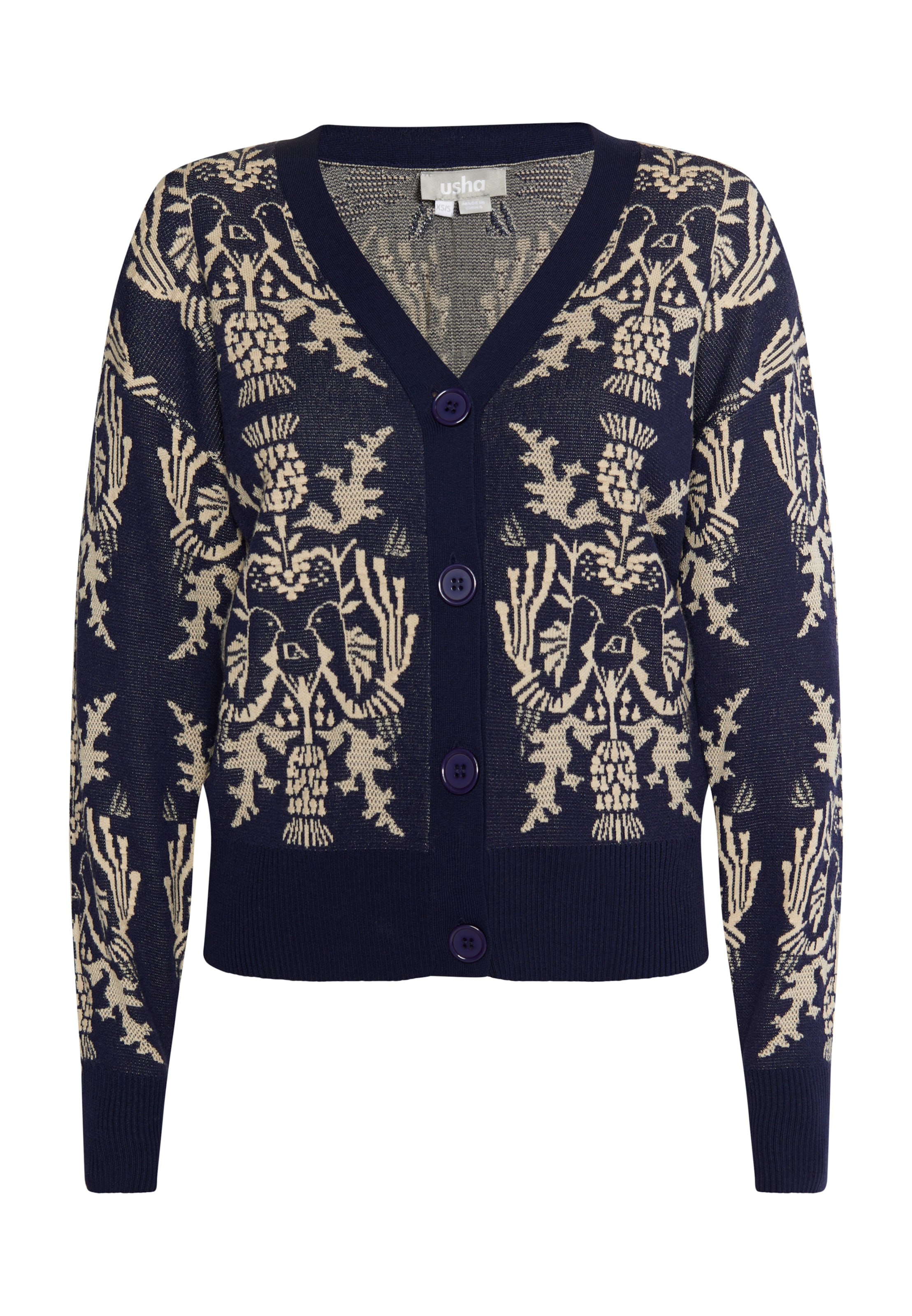 Usha Плетена жилетка в синьо: отпред