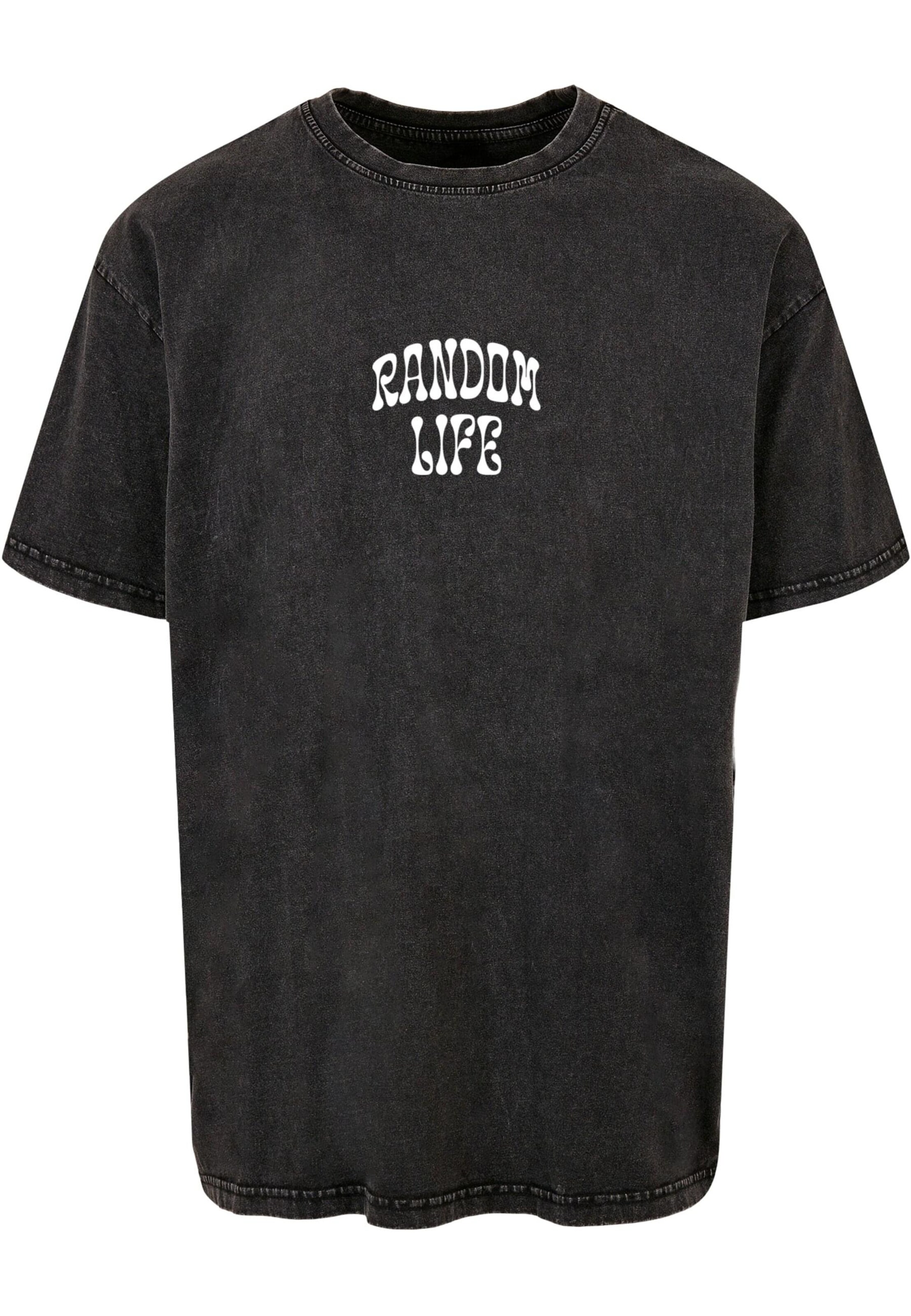 Merchcode T-Shirt 'Random Life' in Schwarz: Vorderseite