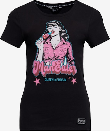 Queen Kerosin Shirt 'Man Eater' in Black: front