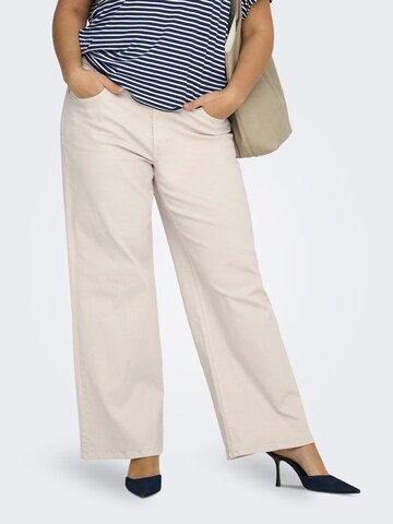 Wide Leg Jean 'CARJuicy' ONLY Carmakoma en beige : devant