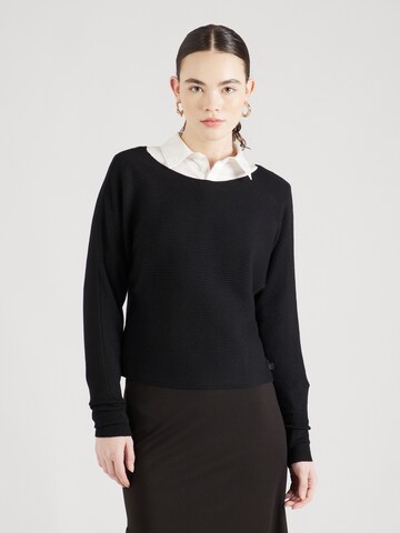 Pull-over QS en noir : devant