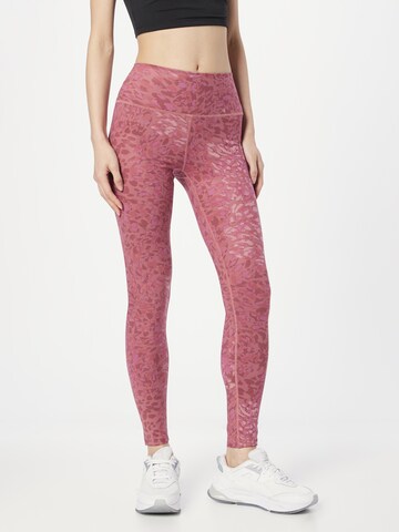 SKECHERS Slim fit Workout Pants in Pink: front