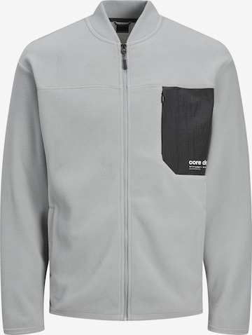 JACK & JONES Fleece Jacket in Grey: front