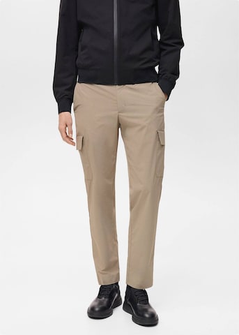 MANGO MAN Regular Chino Pants 'Ozen' in Brown: front
