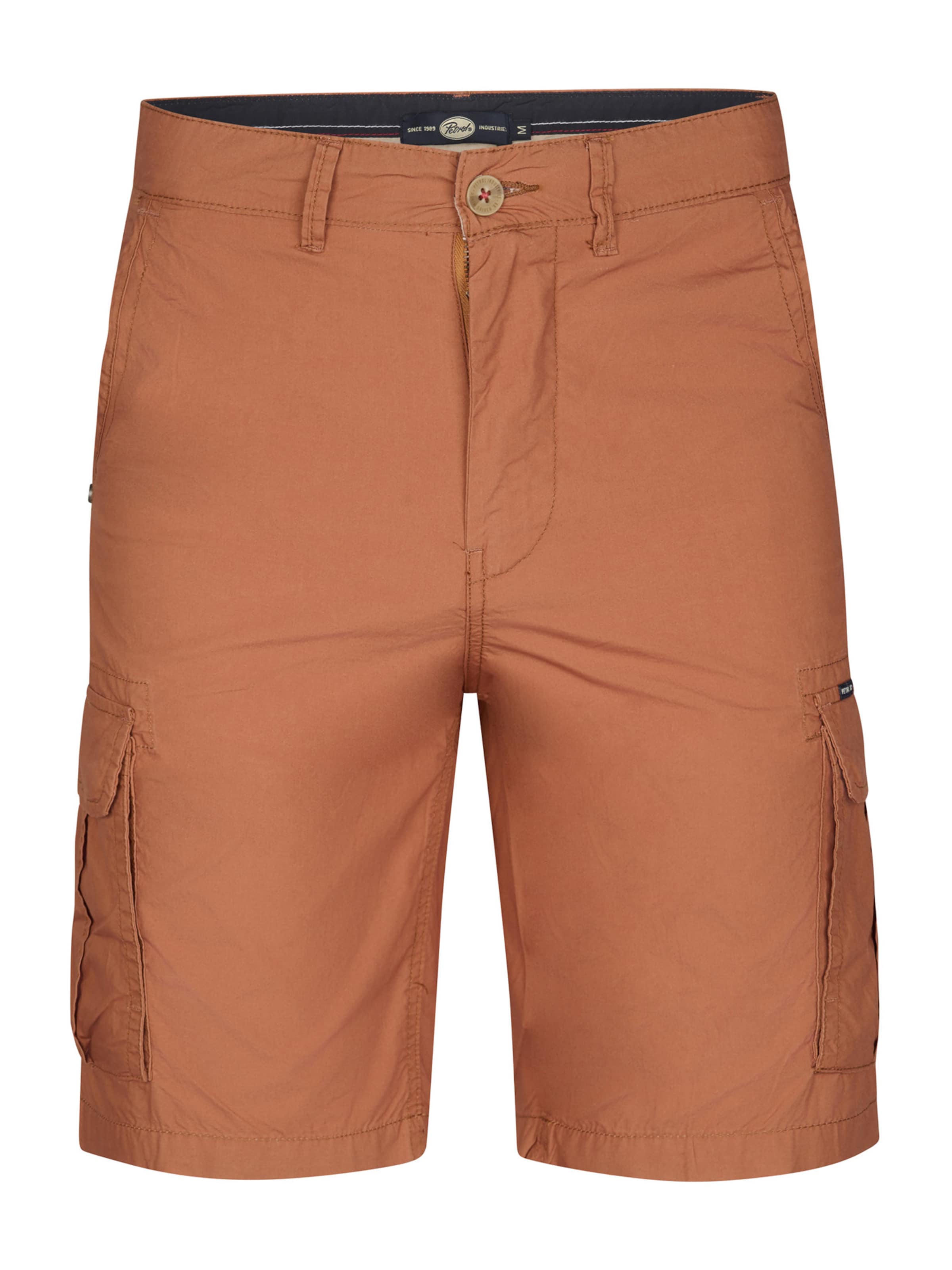 Petrol Industries Regular Cargo trousers in Brown: front