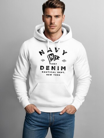 Neverless Sweatshirt 'Navy Denim' in White