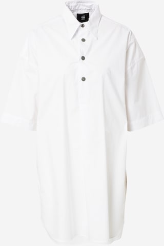 G-Star RAW - Vestido camisero en blanco: frente