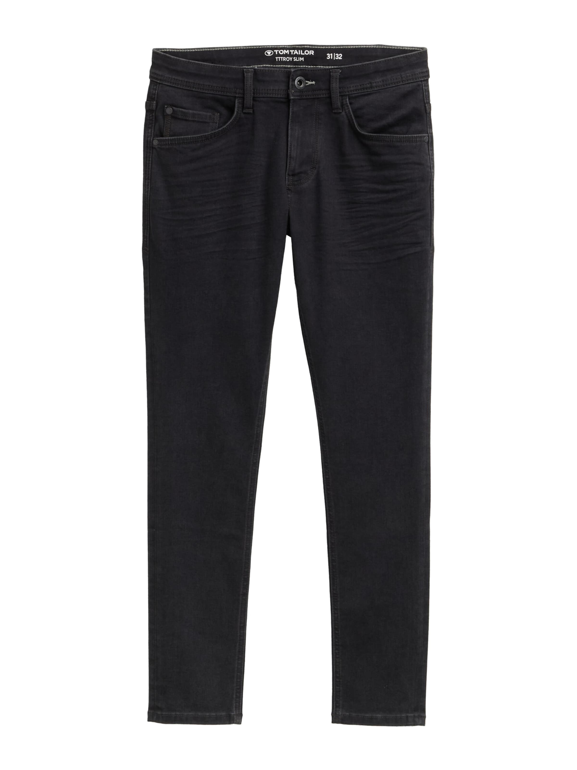 TOM TAILOR Slimfit Jeans 'Troy' in Zwart: voorkant