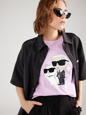 Karl Lagerfeld قميص 'Ikonik 2.0' بلون بنفسجي
