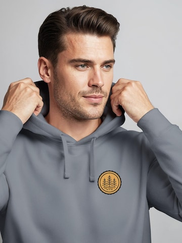 Neverless Sweatshirt 'Bäume Badge 1' in Grey