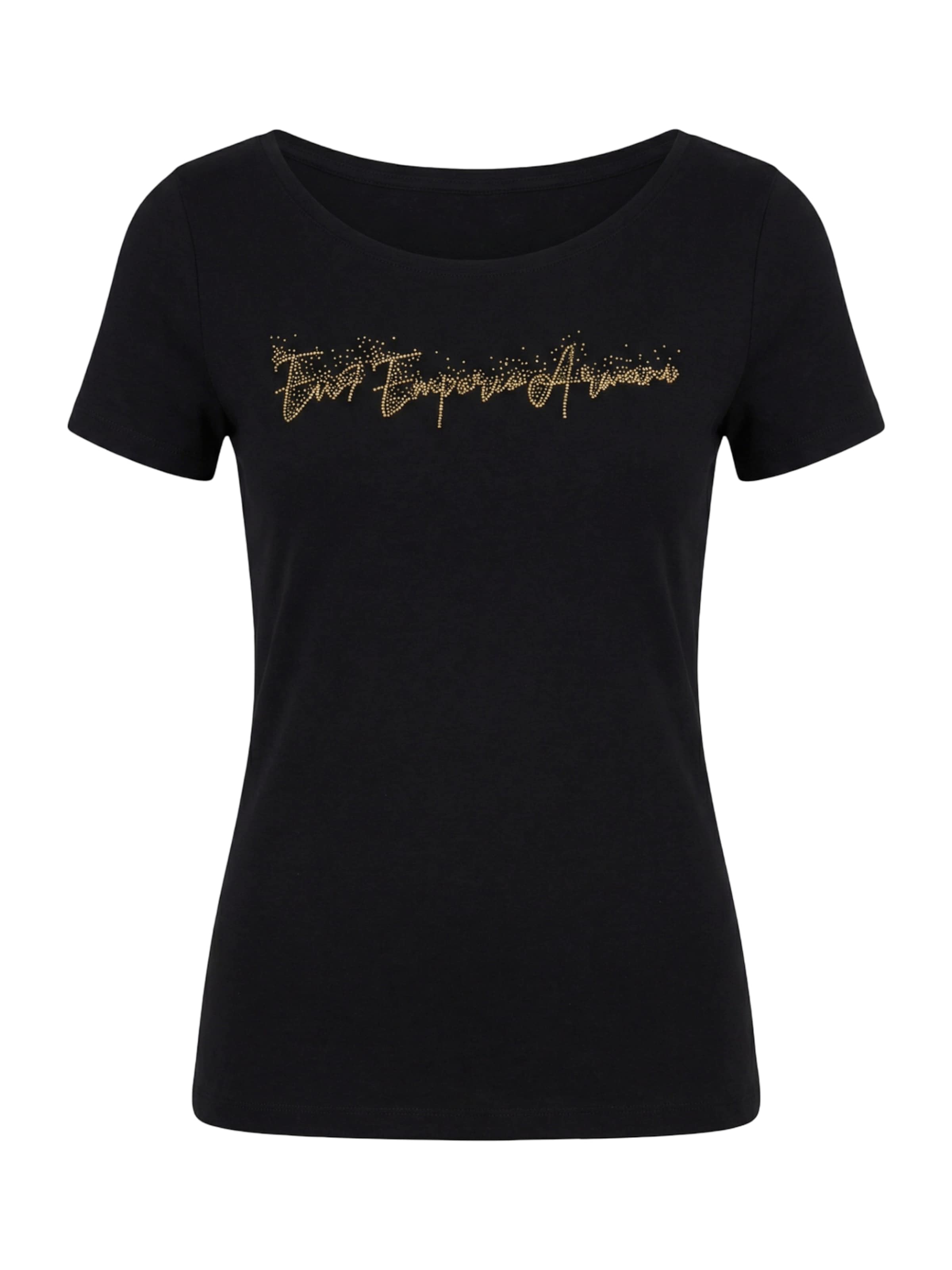 Maglietta di EA7 Emporio Armani in nero: frontale
