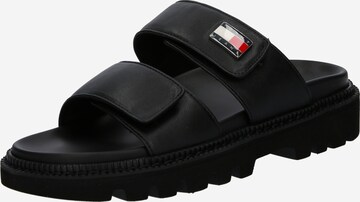 Tommy Jeans - Zapatos abiertos en negro: frente