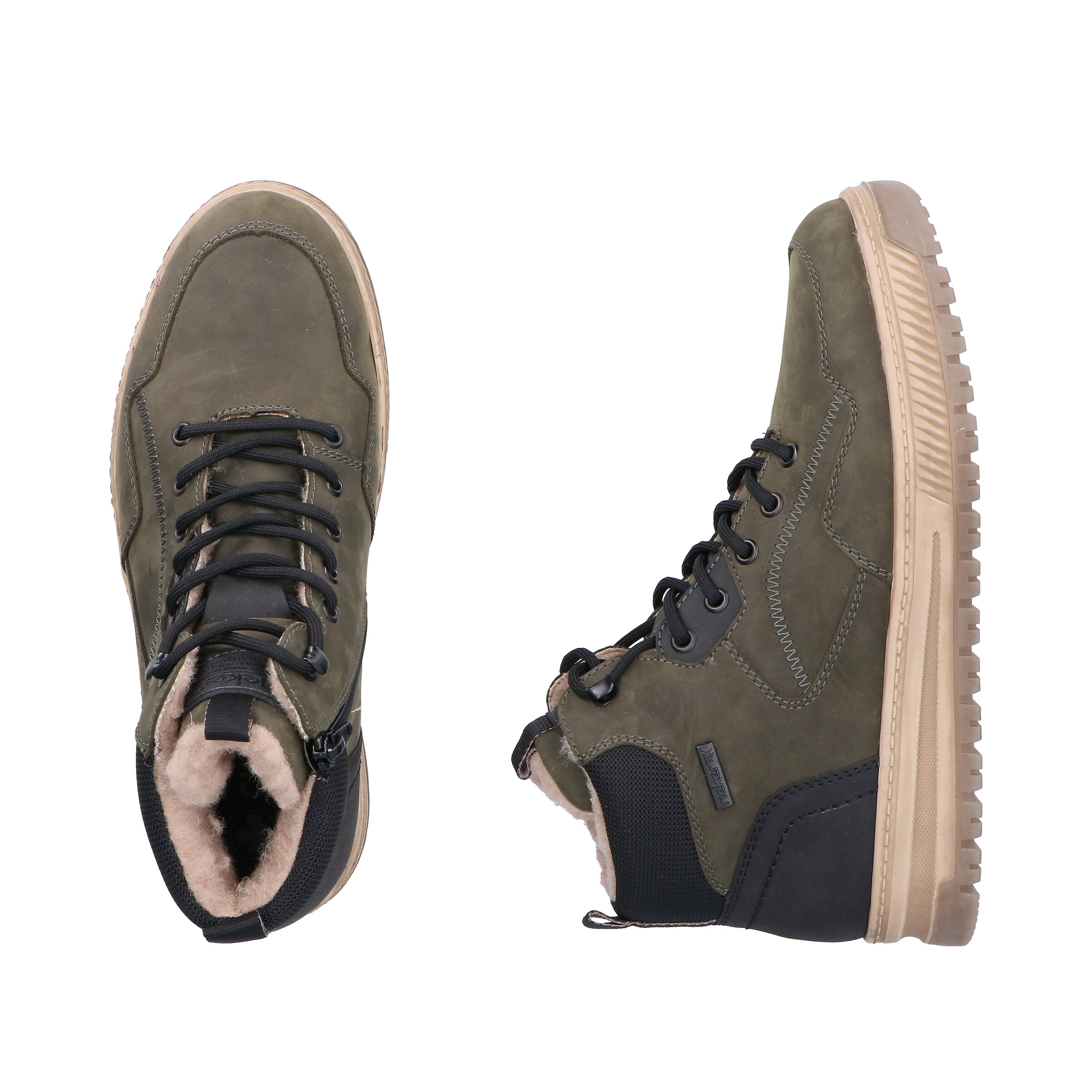 Rieker Schnürstiefel in Grün