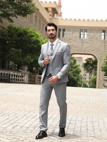 YOUTHUP Slim fit Suit 'Schlicht' in Grey: front