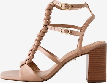 Next - Sandalias con hebilla 'N. Premium' en beige: frente