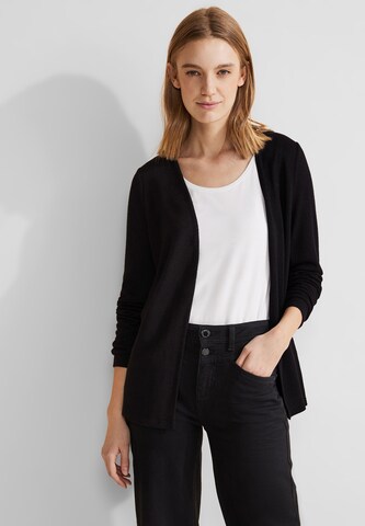 STREET ONE Knit Cardigan in Black: front