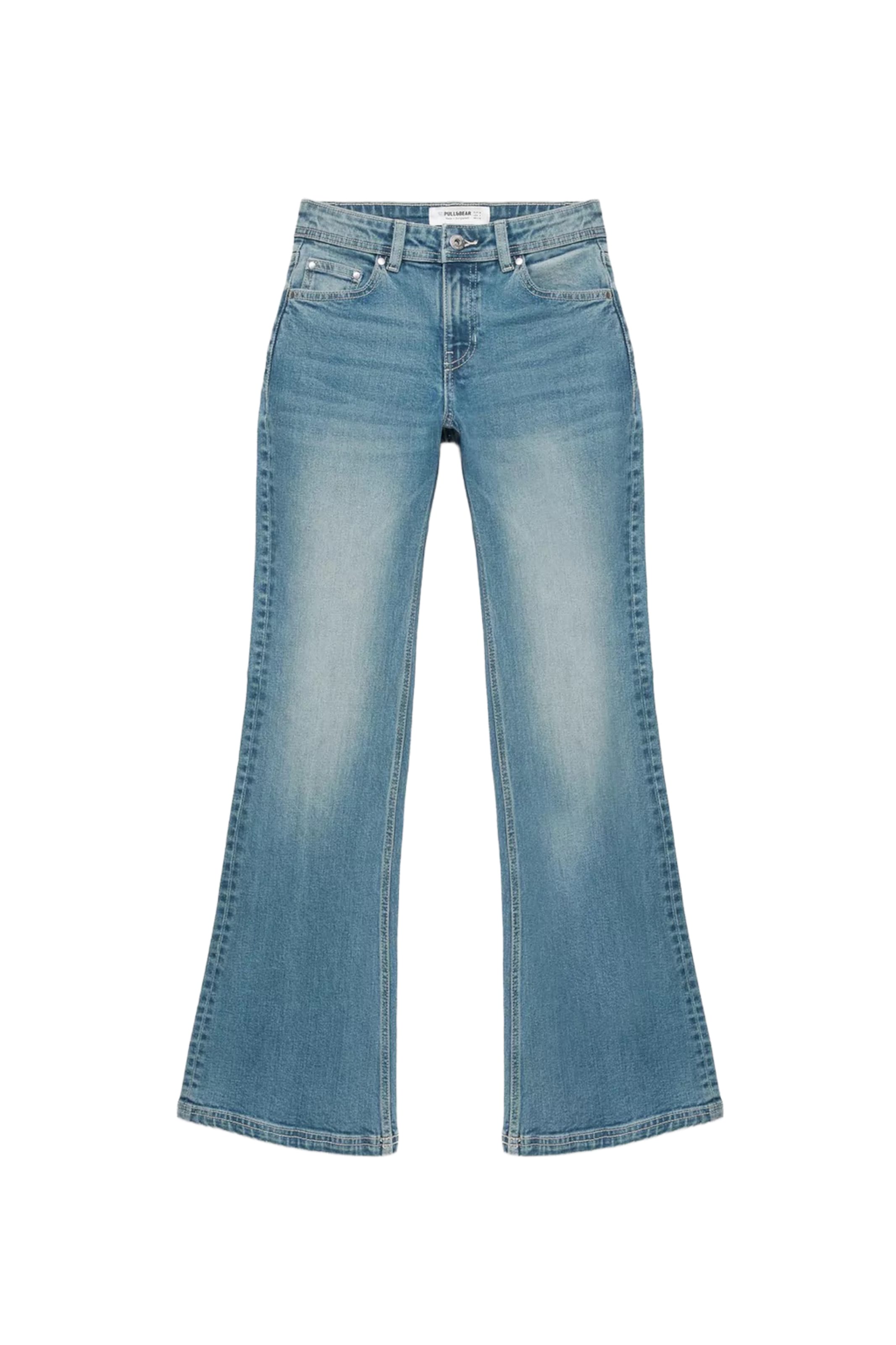 Pull&Bear Дънки Bootcut Дънки в зелено: отпред