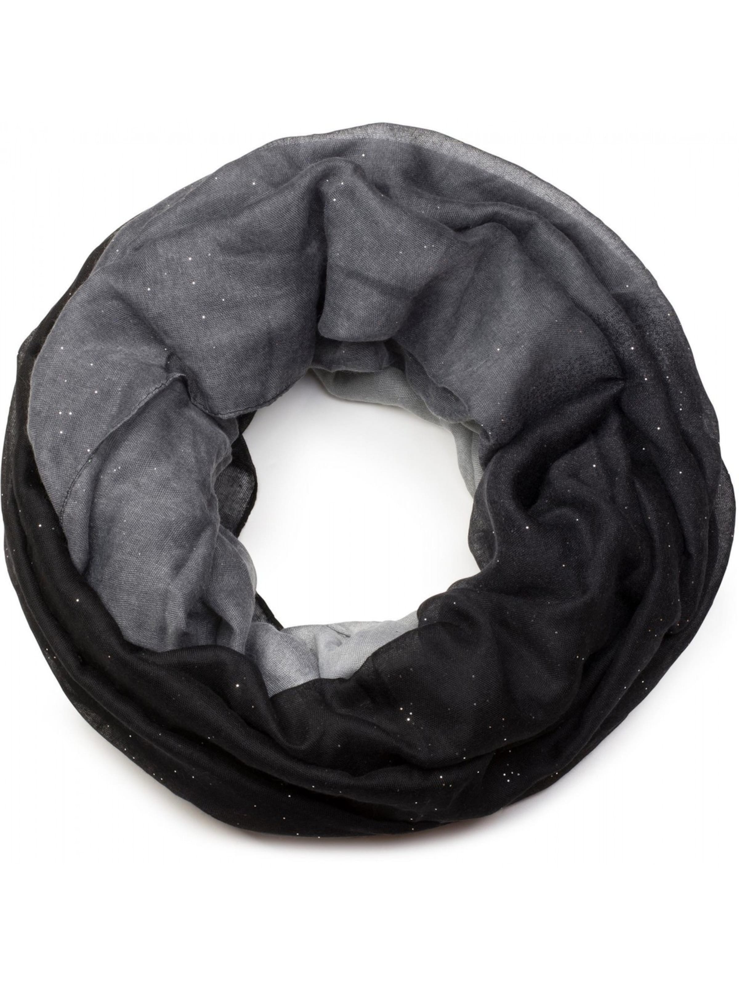styleBREAKER Loop scarf 'Glitzer Loop mit Farbverlauf' in Black: front