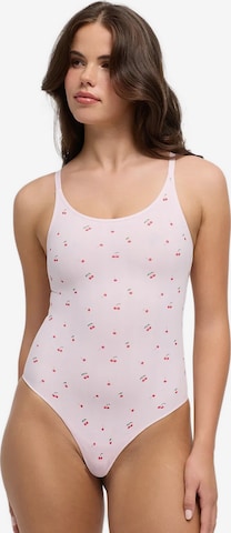 cfab - Body moldeador 'Jacquard Shapewear with String' en rosa: frente