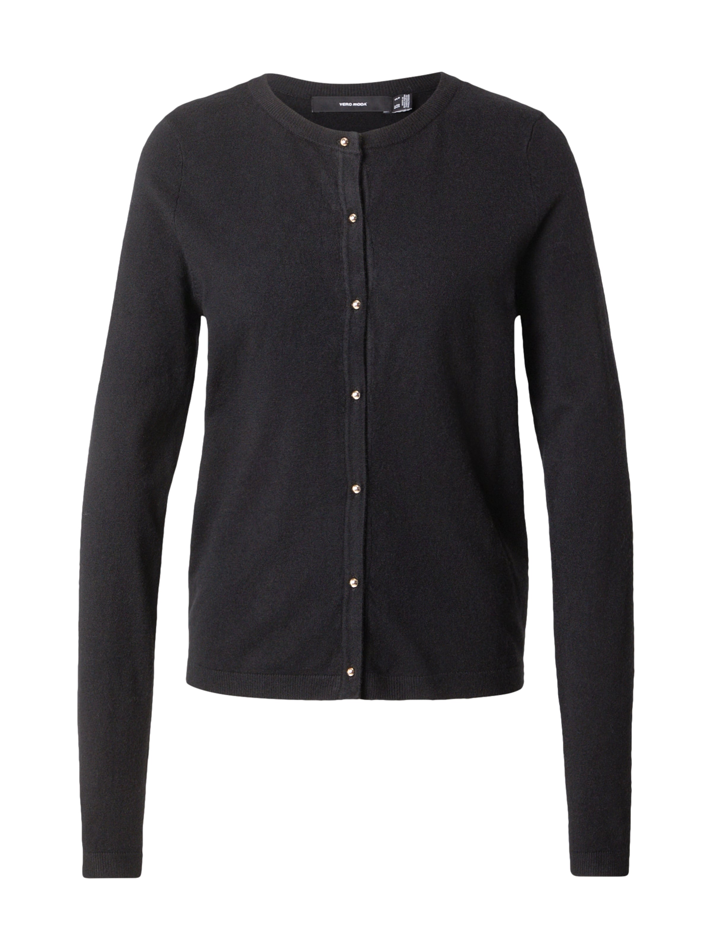 VERO MODA Knit cardigan 'VMHAPPY' in Black: front