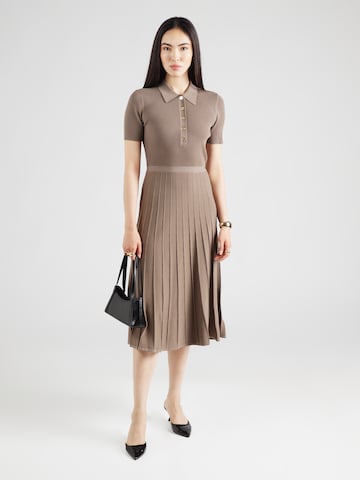 MICHAEL Michael Kors Gebreide jurk 'FIT N FLARE' in Bruin: voorkant