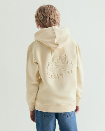 Scalpers Emboss Skull Zip Hoodie Kids ' ' in Beige